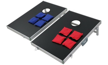 ZENY Portable 3' x 2' Cornhole Game Set, Aluminum Alloy Frame with 8 Bean Bags