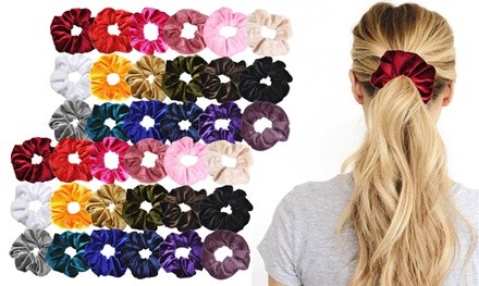 Velvet Hair Tie Scrunchies (18-Pack or 36-Pack)