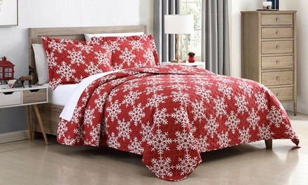 Spirit Linen Home Holiday Home Collection Quilt Sets (3-Piece)