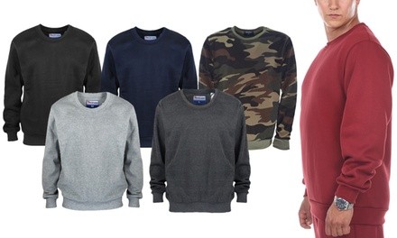 Men's Basic Solid Pullover Sweatshirt (S-5XL)