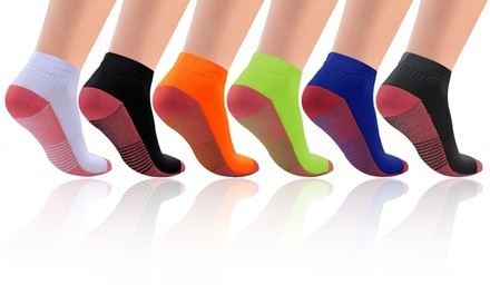 Copper-Infused Compression Crew Socks (6 Pairs)