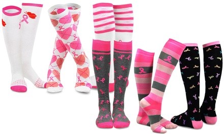 TeeHee Women's Breast Cancer Awareness Socks (3- or 5-Pack)