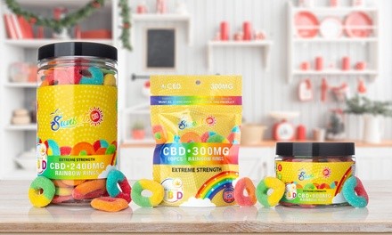 Holiday Rainbow CBD Gummy Rings (300mg, 900mg or 2400mg)