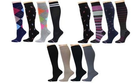 Dr. Motion Women's Knee-High Compression Socks (4-Pairs)