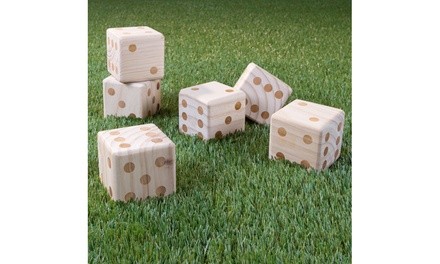 Hey! Play! Giant Wooden Outdoor Dice Game with Case