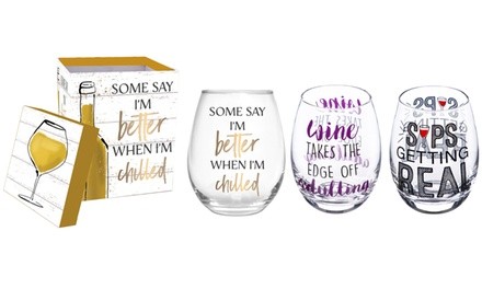 17Oz. Stemless Wine Glass with Gift Box