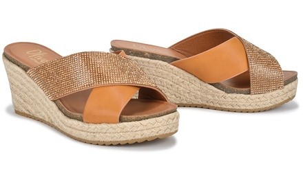 Olive Street Ginny Cross Raffia Women's Sandal | Groupon Exclusive (Size 8)