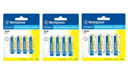 Westinghouse 3.2v Rechargeable Lithium Batteries (8 Pack)