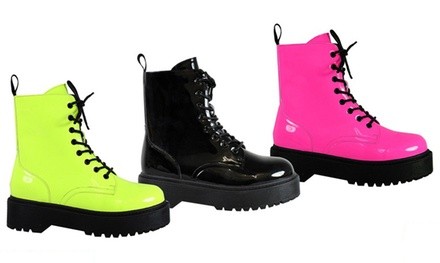 Yoki Kenzo Women's Short Combat Neon Boots