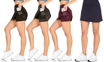 Traq65 By RAG Women's High-Waist Active Skorts with Phone Pocket. Plus Sizes Available.