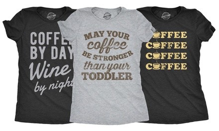 Women's Coffee-Themed T-Shirt. Plus Sizes Available