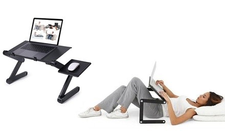 Adjustable Heat-Absorbing Laptop Stand with Mouse Tray