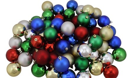 Classic Christmas Ornaments in Assorted Colors and Finishes (24-, 28-, or 96-Pack)