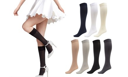 Women's Knee-High Nylon Socks (6-Pack)