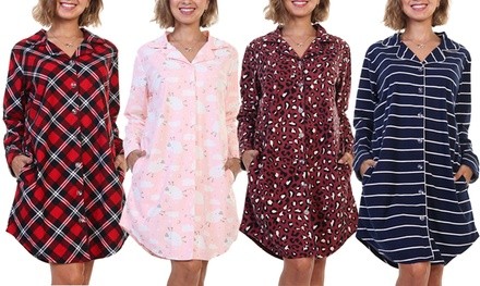 Angelina Women's Button-Down Nightgown Pajama. Plus Sizes Available