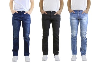 Men's Straight-Leg Stretch Jeans (2-Pack; 30-40)