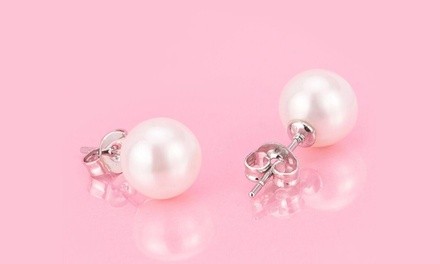 Sterling Silver Freshwater Pearl Earrings By MUIBLU Gems