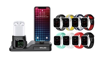 Waloo Charging Dock and Watch Band for Apple Watch Series 1, 2, 3, 4, & 5