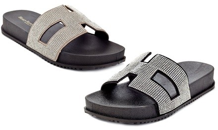 Women's Slip-On Diamond Sandals