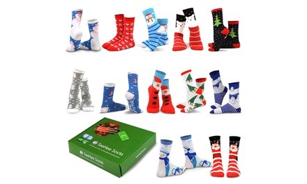 TeeHee Men's Festive Christmas Holiday Socks (12 Pairs) with Gift Box