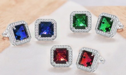 Pave Halo Stud Earrings Collection Made with Swarovski Elements by Elements of Love