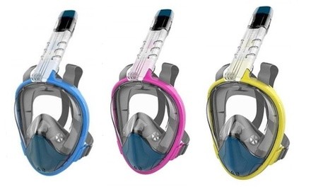 NEW Foldable Full-Face Snorkel Mask Go Pro Compatible Breathe-Free Design by ITCI