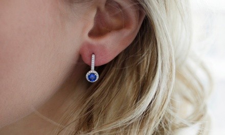 Lab Created Sapphire Huggie Earrings by Peermont 