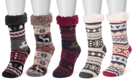 MUK LUKS Women's Fluffy Cabin Socks