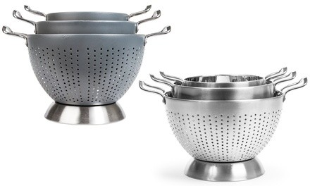 Stainless Steel Colander Sets with Sturdy Base