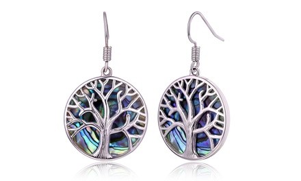 Tree Of Life Drop Earrings with Abalone Pearl By Peermont 