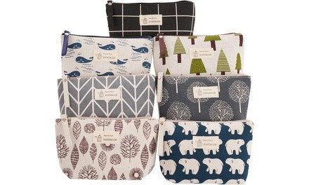 Versatile Patterned Cosmetic Pouch Bag