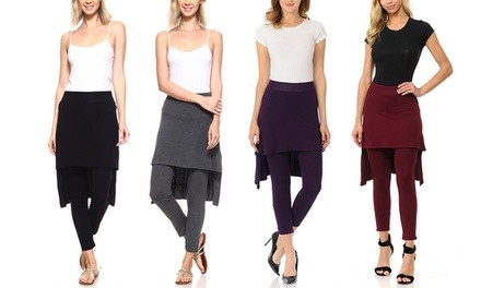 Women's High-Low Skirted Leggings. Plus Sizes Available.