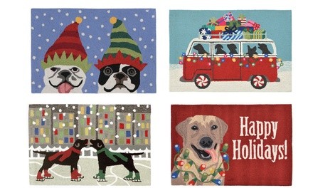 Liora Manne Frontporch Winter Christmas Dog Doormats