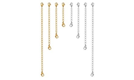 8 Pcs Stainless Steel Chain Extender for Necklace Bracelet Jewelry 