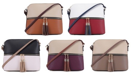 MKII Women's Bella Triple Color Lightweight Tassel Charm Crossbody Purse