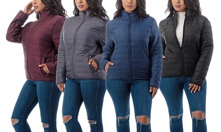 Women's Fleece-Lined Puffer Jacket. Plus Sizes Available.
