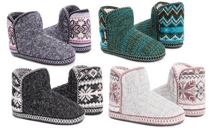 Muk Luks Women's Leigh Holiday Bootie Slippers (Up to Size 11-12)