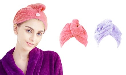 Microfiber Hair Towel Wrap (2-Pack) 