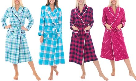 Alexander Del Rossa Women's Cotton Bathrobe. Plus Sizes Available 