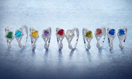 Heart Shape Gemstone and White Sapphire Rings By L'Artiste