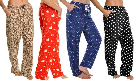 Angelina Women's Fleece Pajama Pants with Pockets (3-Pack). Plus Sizes Available.