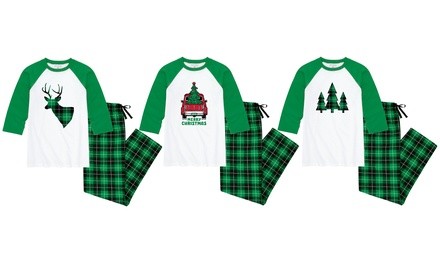 Nap Chat Green Plaid Pajamas for Men and Women