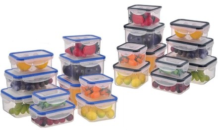 Food Storage Container Set and Airtight Locking Lids (10- or 20-Piece)