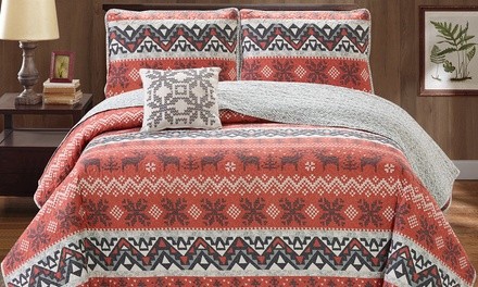 Home Style Lodge Quilt Set (3- or 4-Piece)