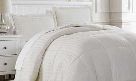 Hotel 5th Ave Reversible Satin Stripe Down-Alternative Comforter Set (3-Piece)