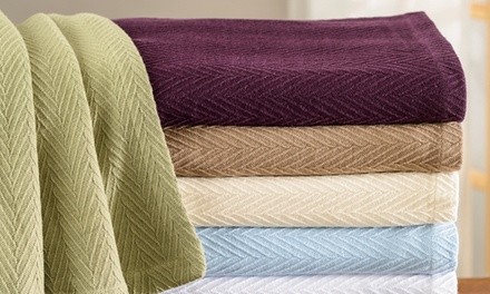 Verona & Velstand All-Season Metro Zig-Zag Plush Cotton Blanket