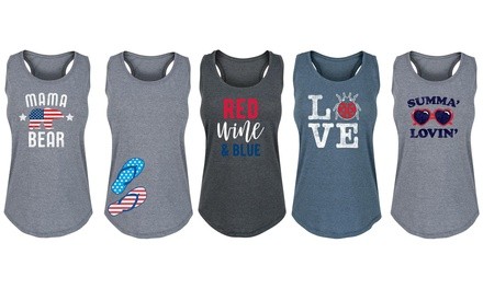 Women's 4th of July Racerback Tanks. Plus Sizes Available