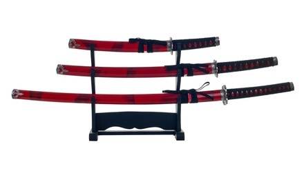 Marble Red Katana Super Set (4-Piece)