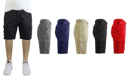 Men's Cotton Cargo Shorts with Belt (2-Pack; Sizes 30-42)