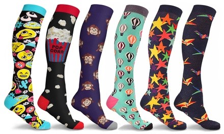 DCF Unisex Fun and Expressive Compression Socks (3-Pack)